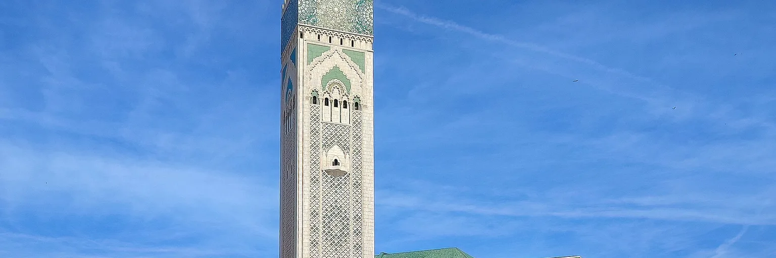 Mosquée Hassan II face à l'océan Atlantique à Casablanca, Maroc