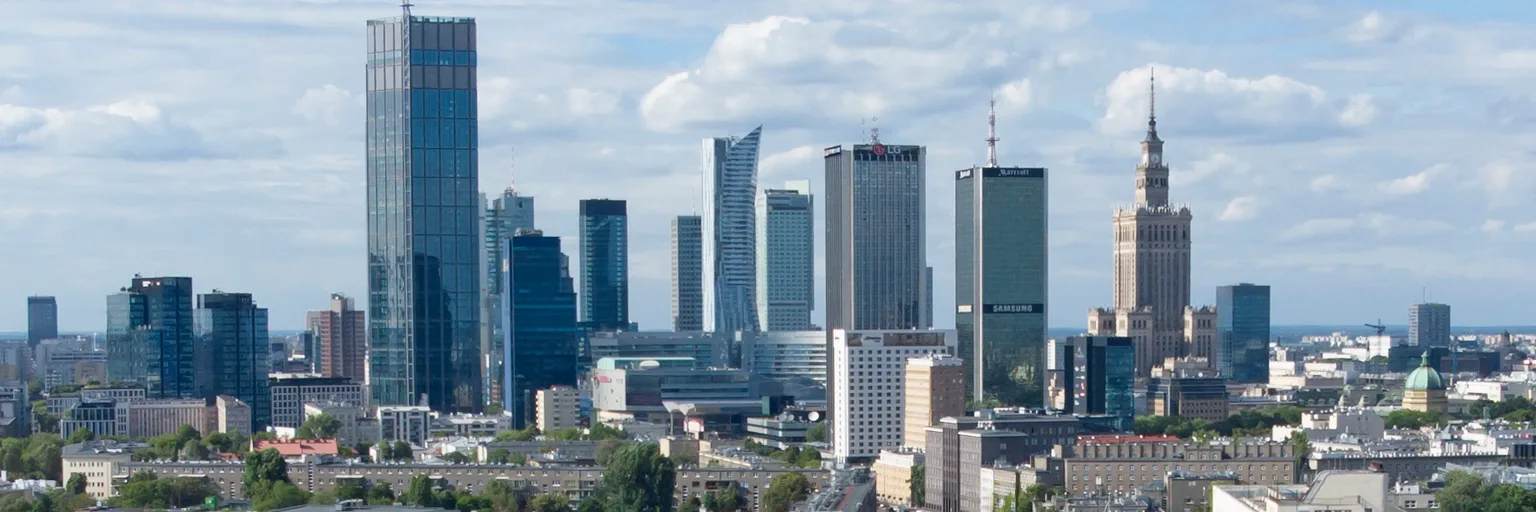Panorama urbain et gratte-ciels de Varsovie, Pologne