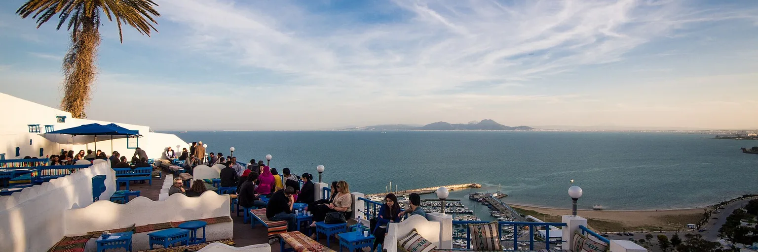 Maisons blanches et bleues de Sidi Bou Saïd, Tunisie